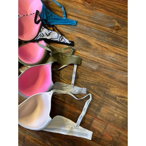 Victoria's Secret PINK Wear Everywhere Super Push Up & Tshirt Bra Lot 5pc 36C - Picture 5 of 14